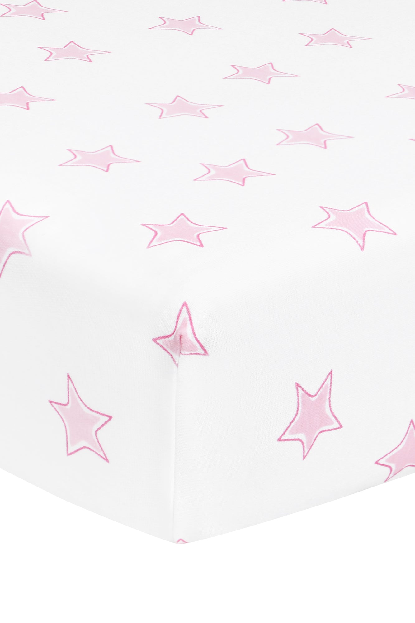 Image of Pink Stars Print Crib Sheets